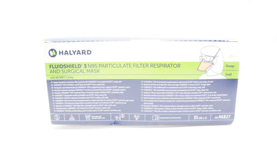 Halyard 46827 FluidShield 3 N95 Filter Respirator & Surgical Mask - Box of 35